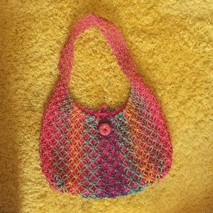 rainbow crochet bag